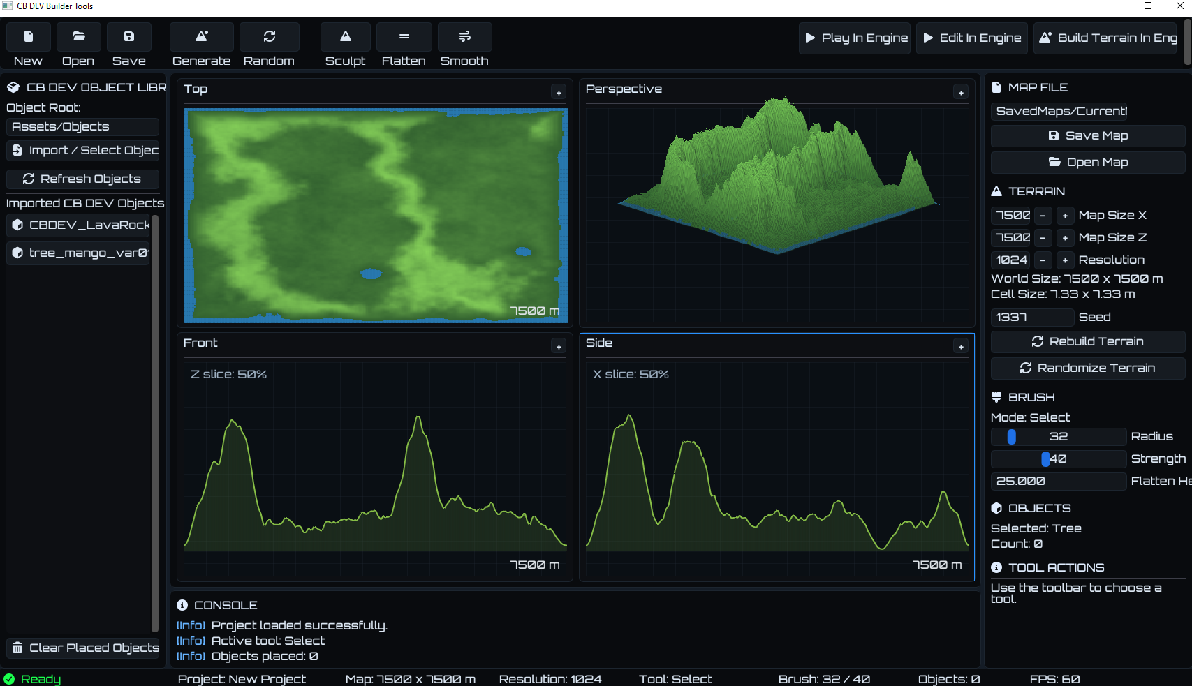 CB Dev map builder terrain creation interface
