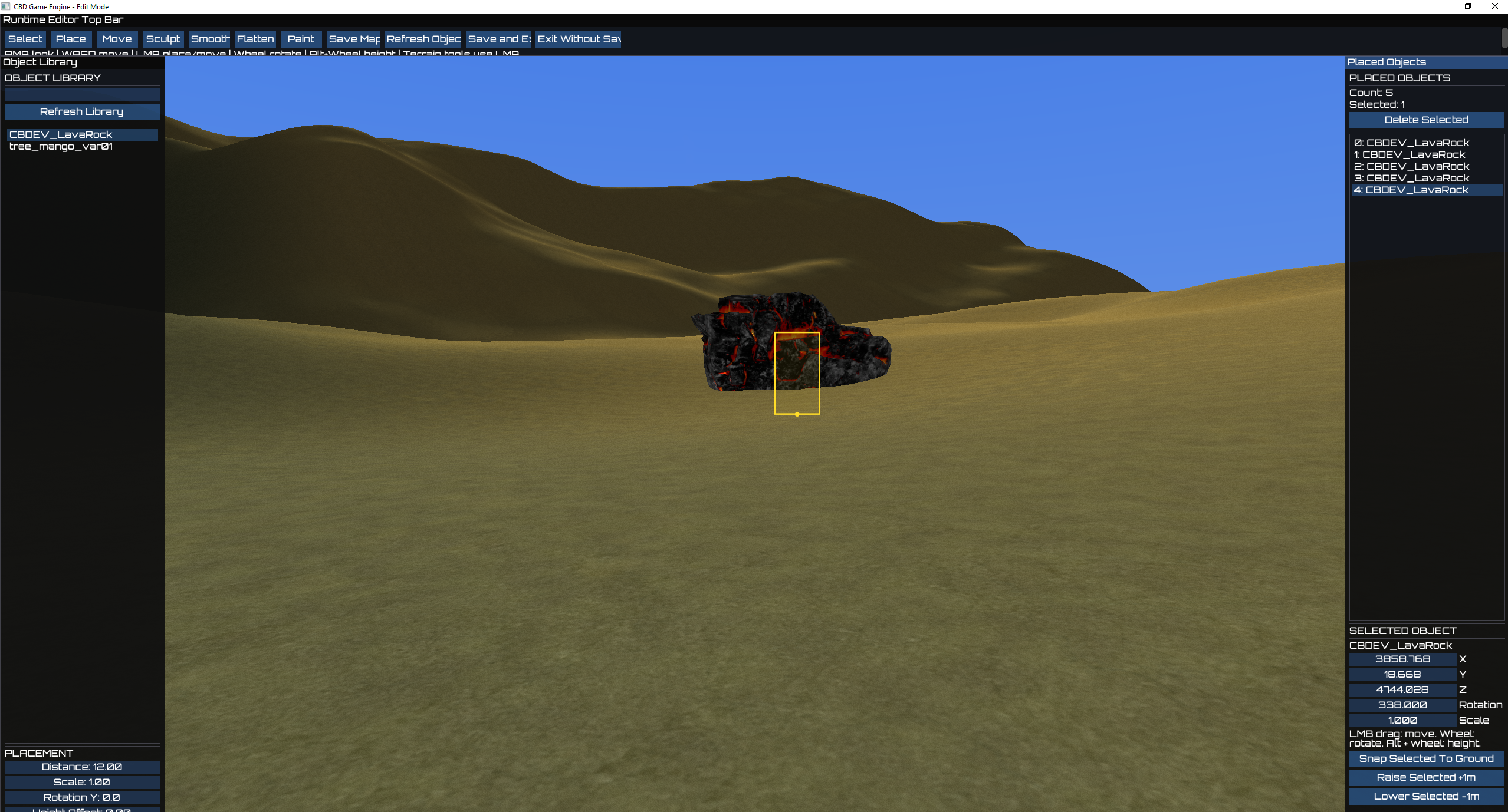 CB Dev runtime map editor inside the game engine