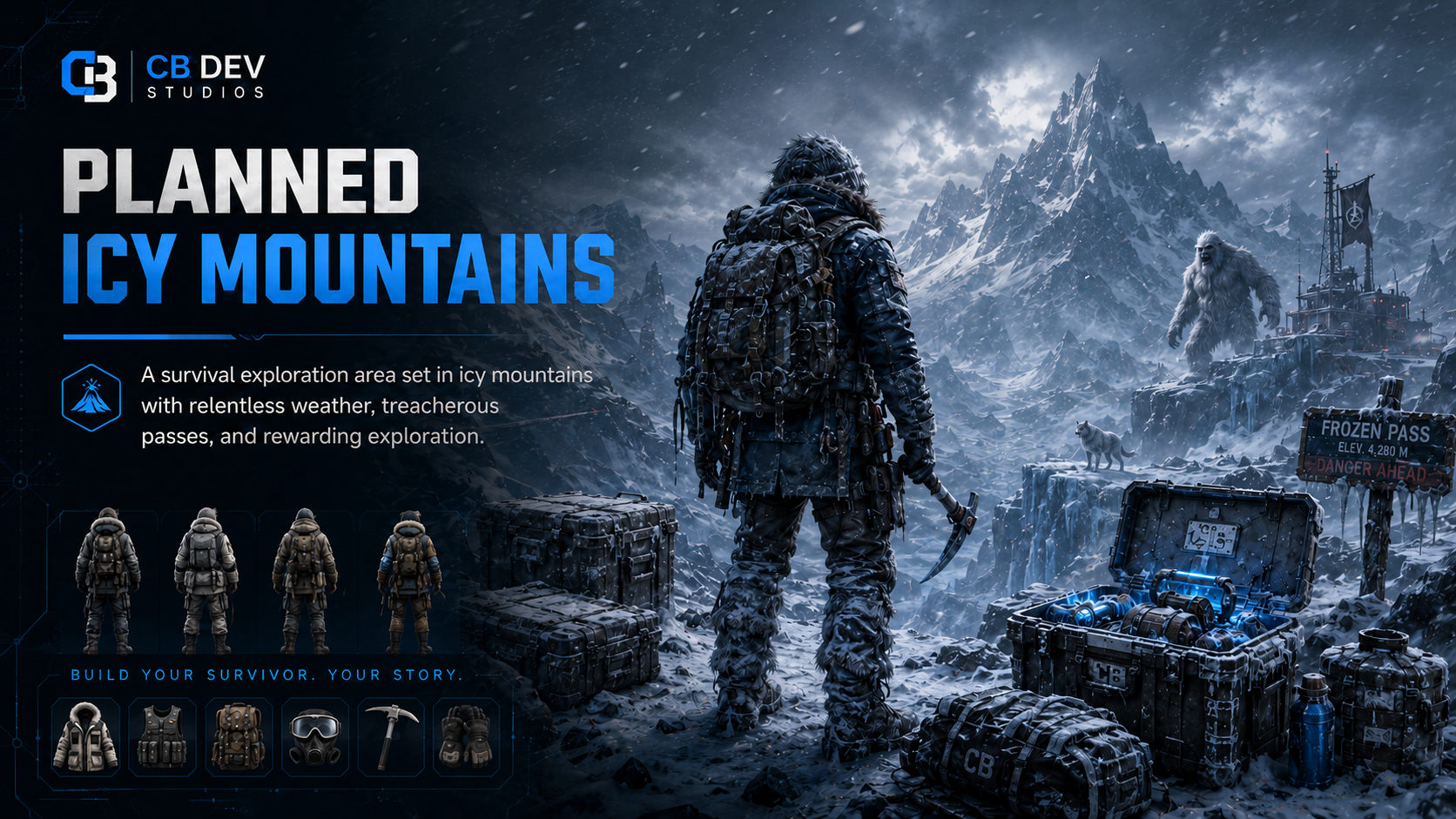 Phase 3 concept artwork for the planned icy mountains exploration area
